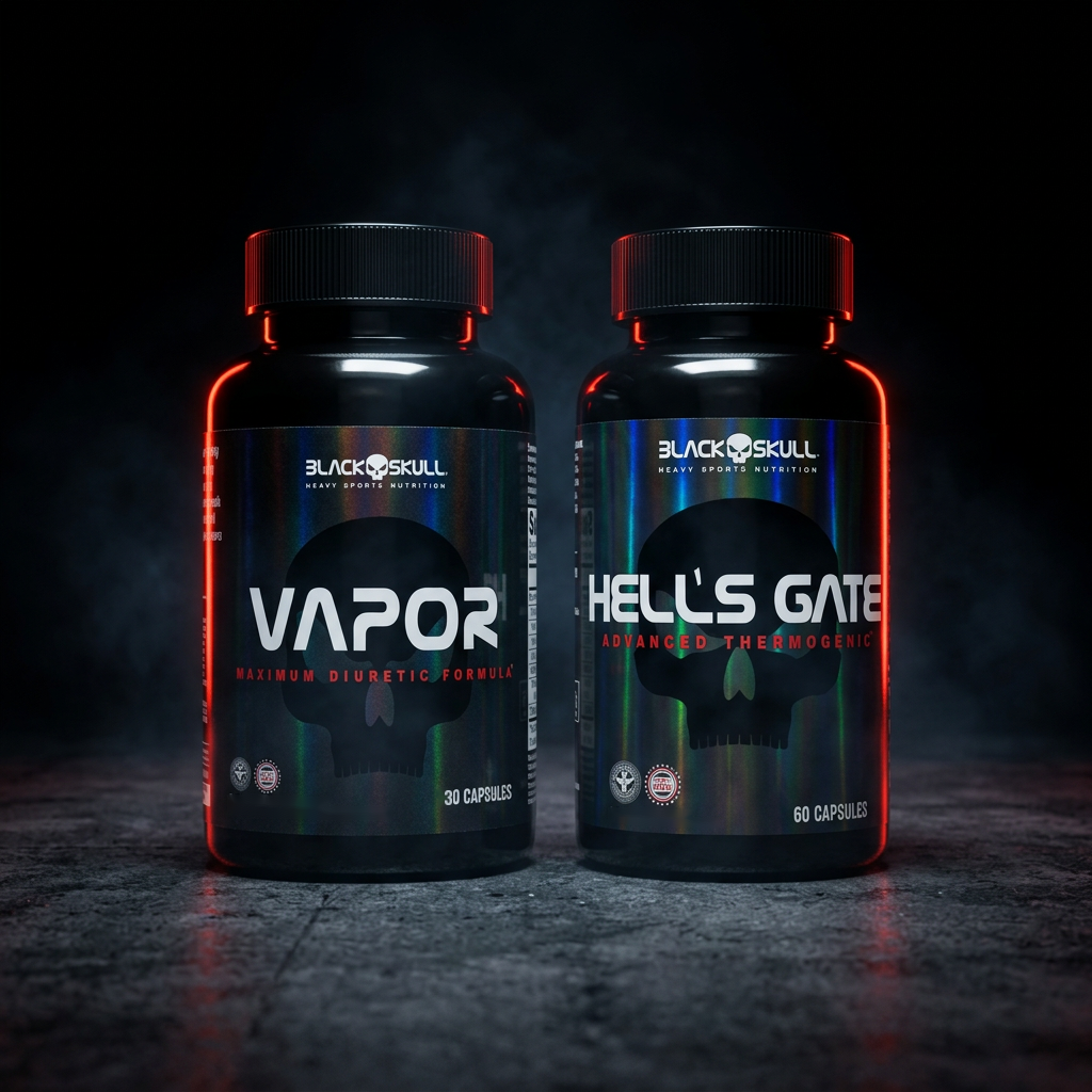 Shred Stack: Black Skull Vapor Diuretic Formula and Hell's Gate Thermogenic bottles