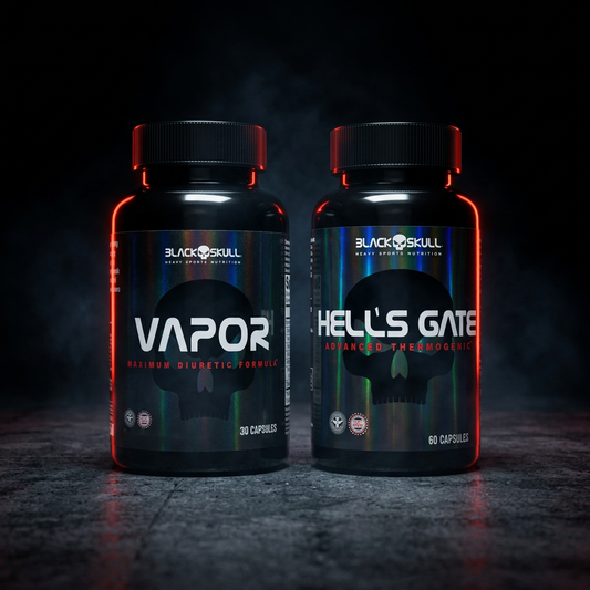 Shred Stack: Black Skull Vapor Diuretic Formula and Hell's Gate Thermogenic bottles